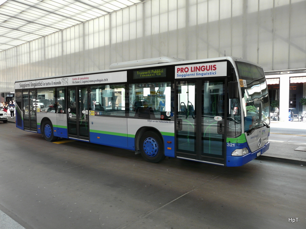 TPL - Mercedes Citaro Nr.321 TI 106989 unterwegs in der Stadt Lugano am 30.09.2011