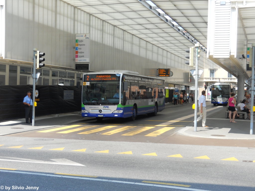 tpl Nr. 311 (Mercedes CitaroII O530) am 6.7.2011 in Lugano, Centro