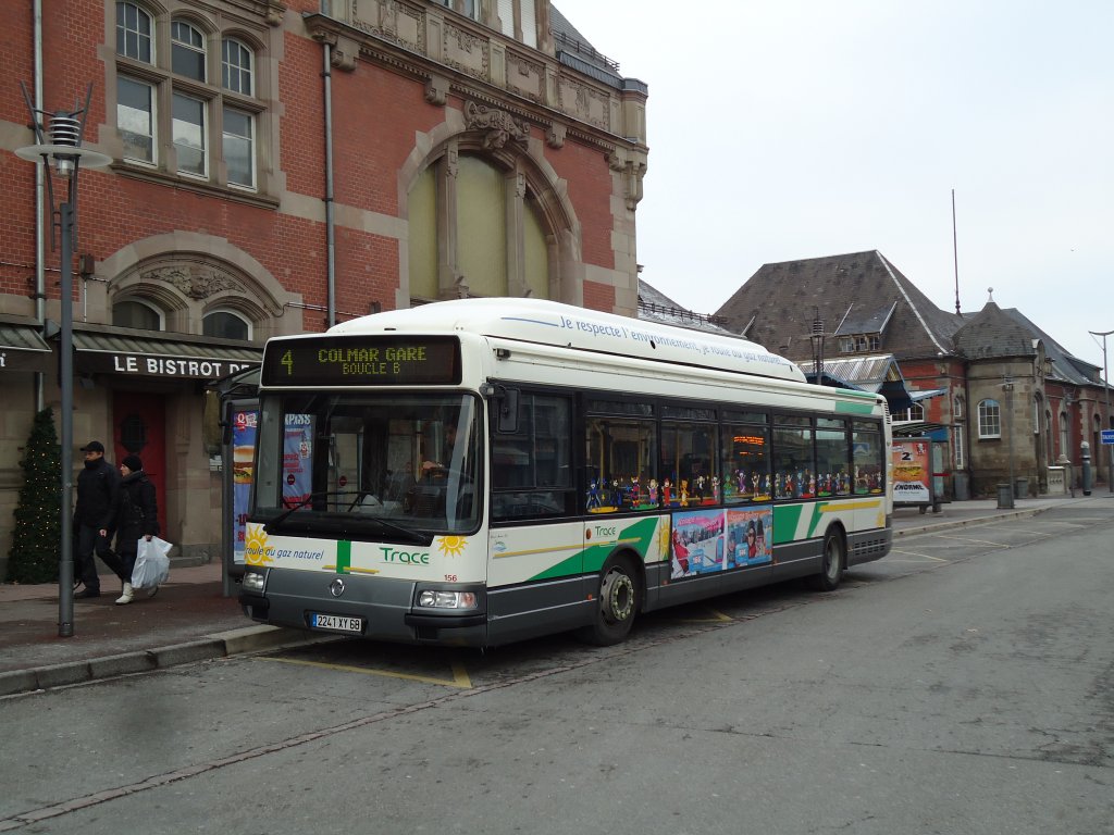 TRACE Colmar - Nr. 156/2241 XY 68 - Irisbus am 8. Dezember 2012 beim Bahnhof Colmar