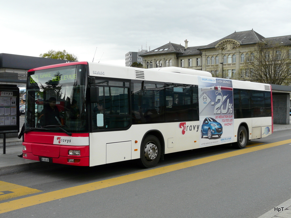 travys - MAN  VD  360489 unterwegs auf der Linie 603 in Yverdon les Bains am 25.04.2012