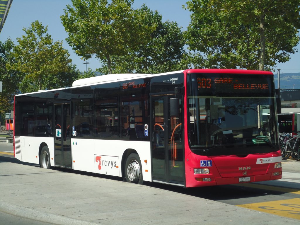 TRAVYS Yverdon - VD 1071 - MAN am 19. August 2012 beim Bahnhof Yverdon