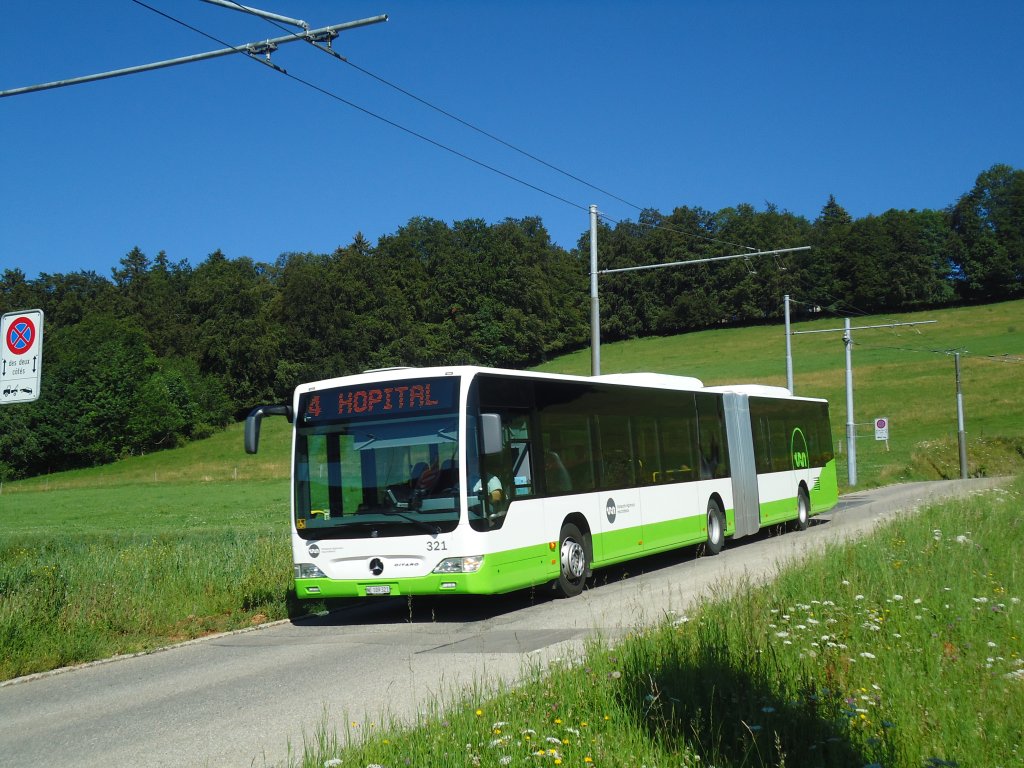 TRN La Chaux-de-Fonds - Nr. 321/NE 109'321 - Mercedes Citaro am 11. Juli 2011 in La Chaux-de-Fonds, Eplatures