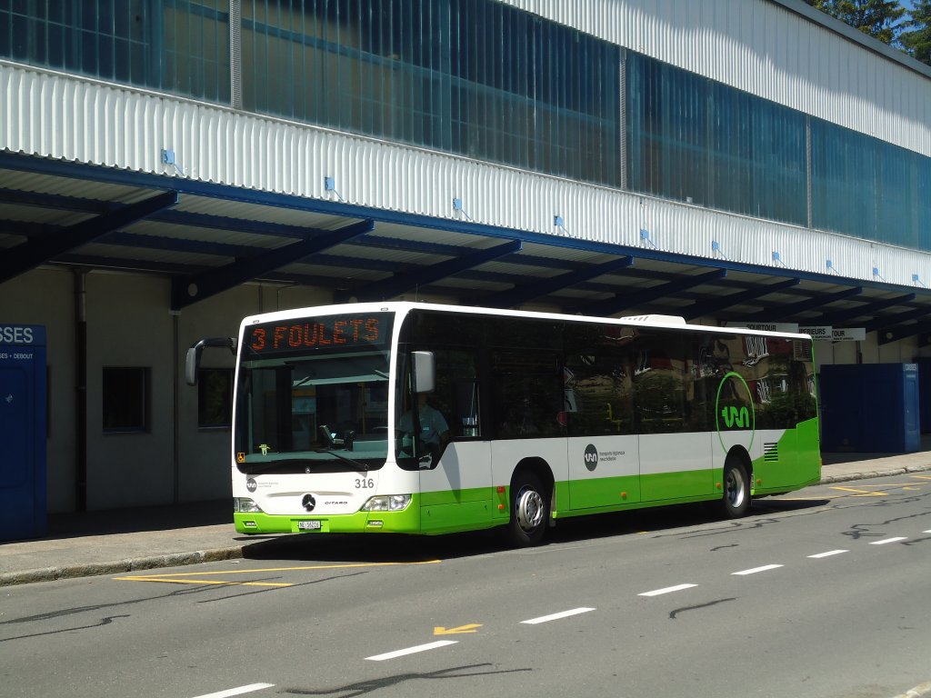 TRN La Chaux-de-Fonds - Nr. 316/NE 56'216 - Mercedes Citaro am 11. Juli 2011 in La Chaux-de-Fonds, Patinoire