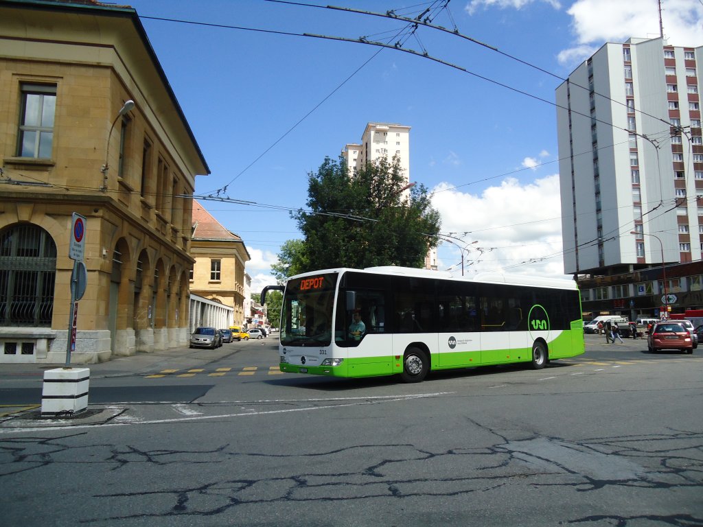 TRN La Chaux-de-Fonds - Nr. 331/NE 28'231 - Mercedes Citaro am 11. Juli 2011 beim Bahnhof La Chaux-de-Fonds