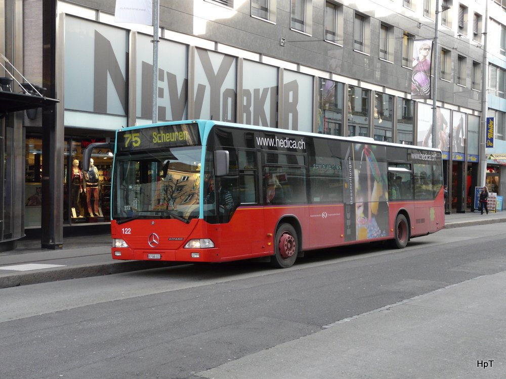 VB Biel - Mercedes Citaro Nr.122  BE 560122 unterwegs auf der Linie 75 in der Stadt Biel am 17.03.2010