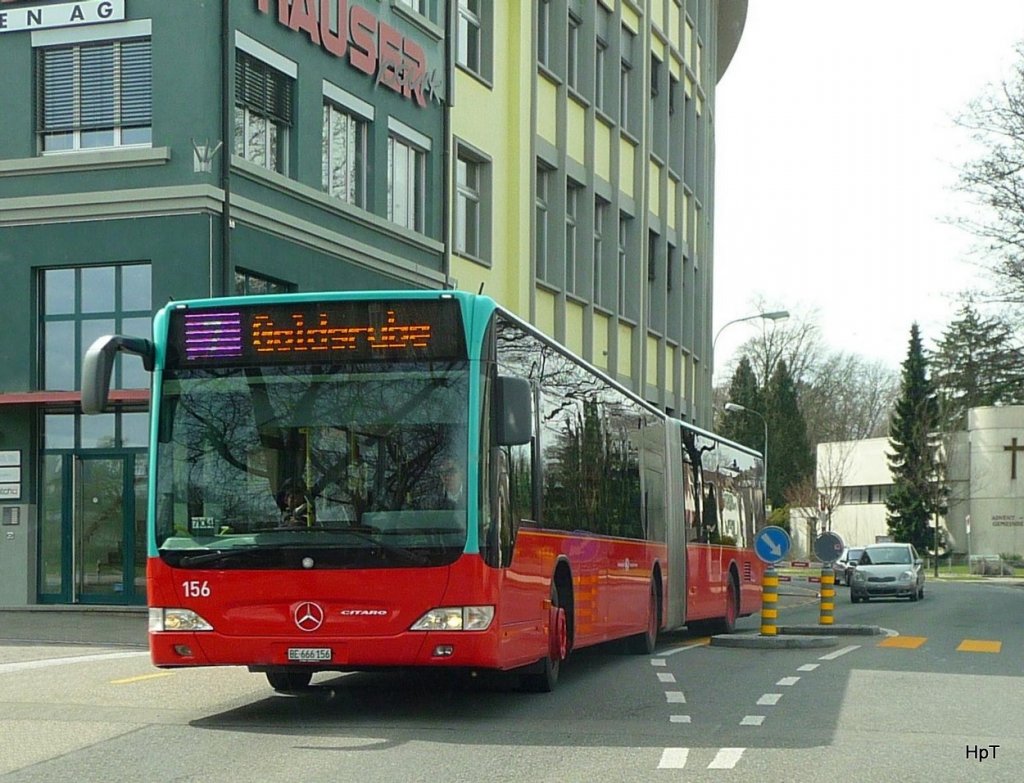 VB Biel - Mercedes Citaro Nr.156  BE 666156 unterwegs in der Stadt Biel am 03.04.2010