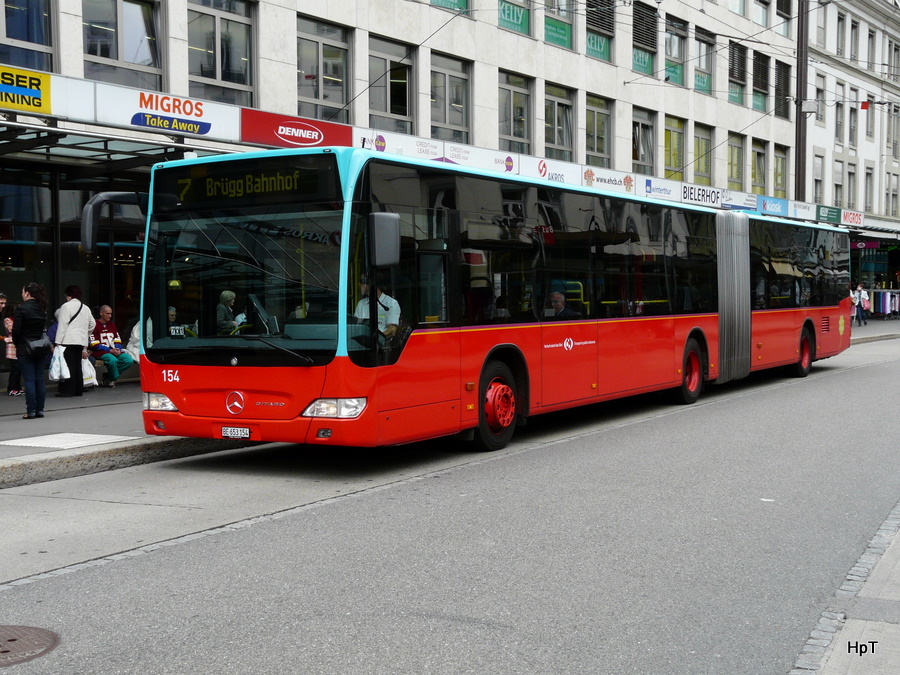 VB Biel - Mercedes Citaro Nr.154 BE 653154 unterwegs auf der Linie 7 in Biel am 21.05.2010
