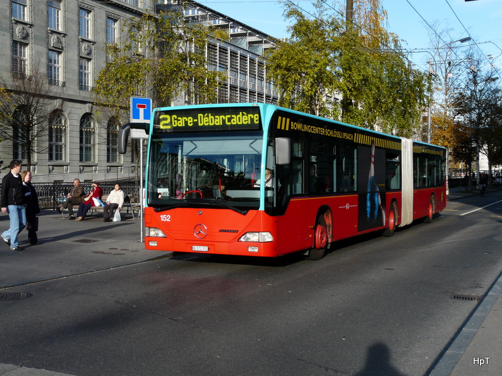 VB Biel - Mercedes Citaro  Nr.152  BE 572152 unterwegs auf der Linie 2 in der Stadt Biel am 13.11.2010