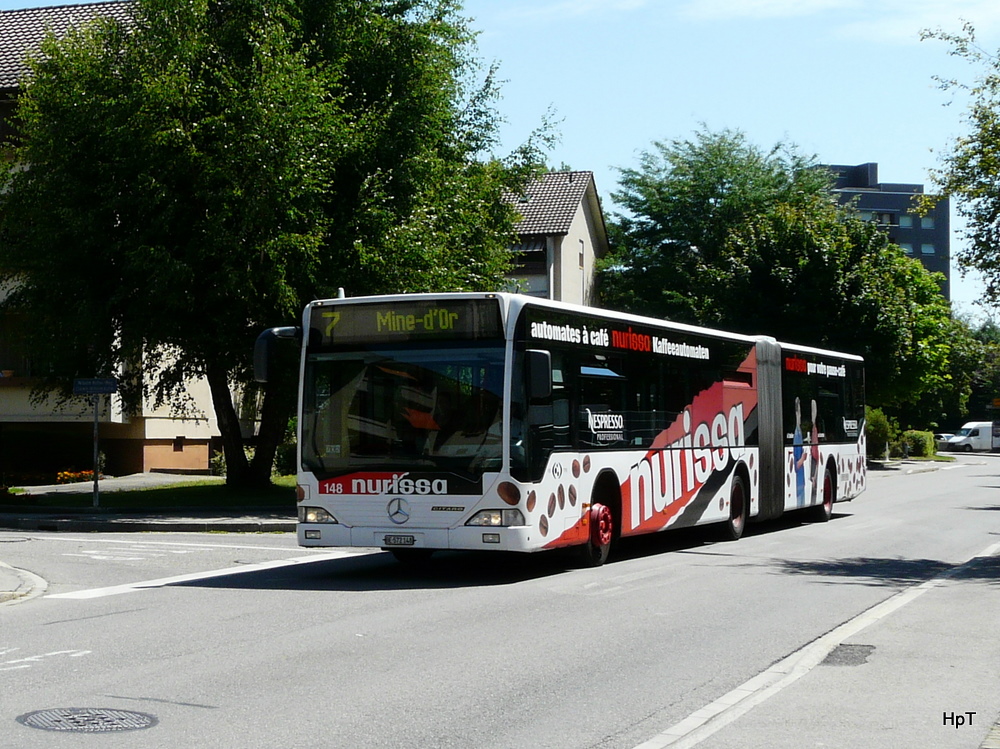 VB Biel  - Mercedes Citaro  Nr.148  BE  572148 unterwegs auf der Linie 7 in Biel am 16.07.2011