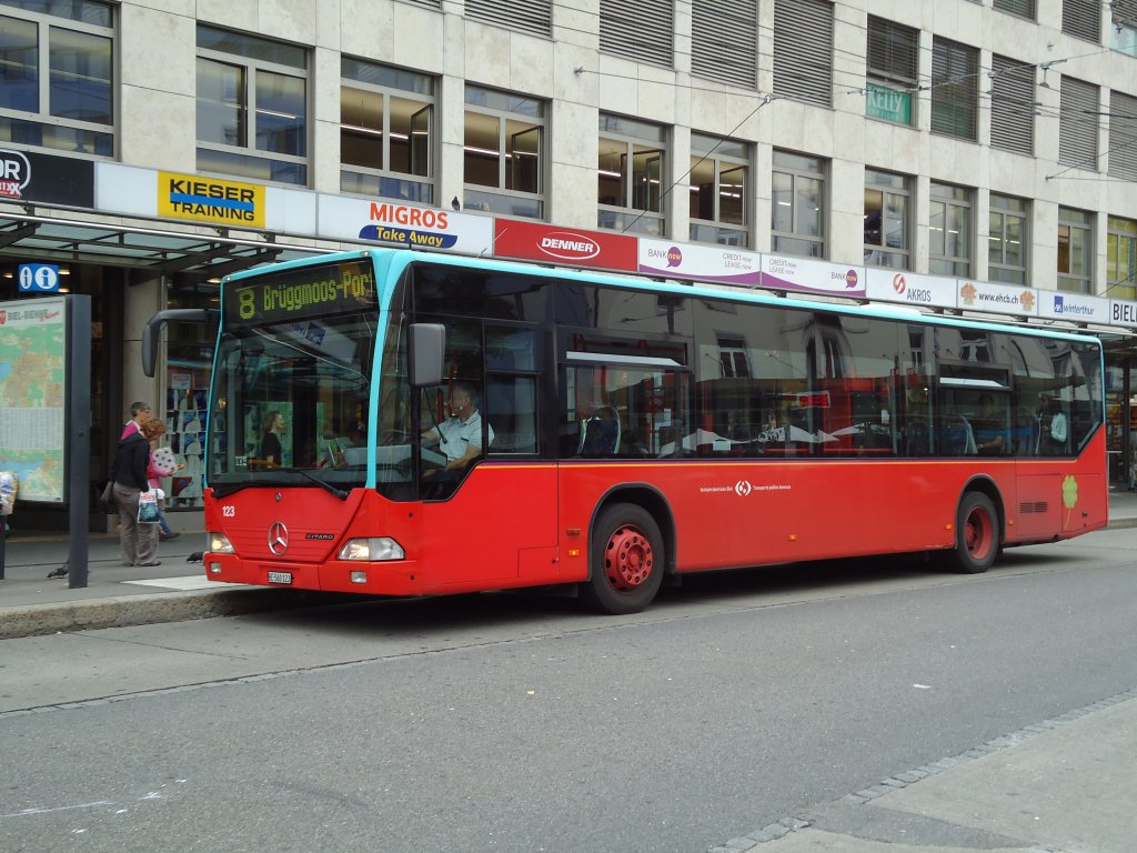 VB Biel Nr. 123/BE 560'123 Mercedes Citaro am 24. Juli 2010 Biel, Guisanplatz