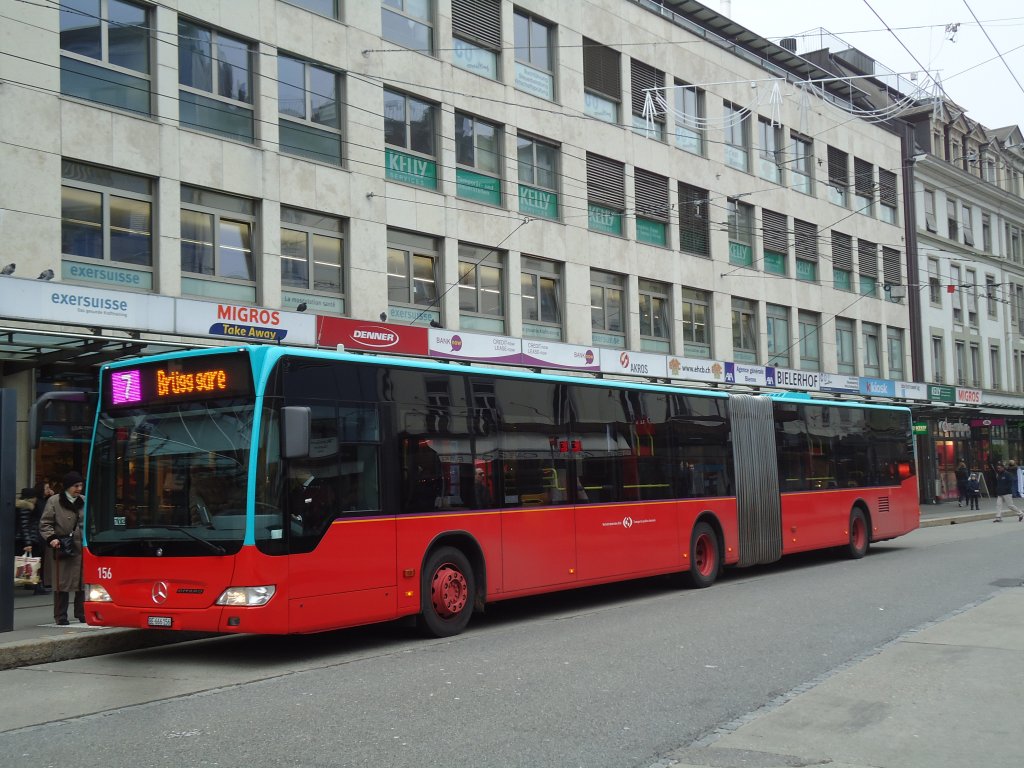 VB Biel - Nr. 156/BE 666'156 - Mercedes Citaro am 29. Dezember 2012 in Biel, Guisanplatz