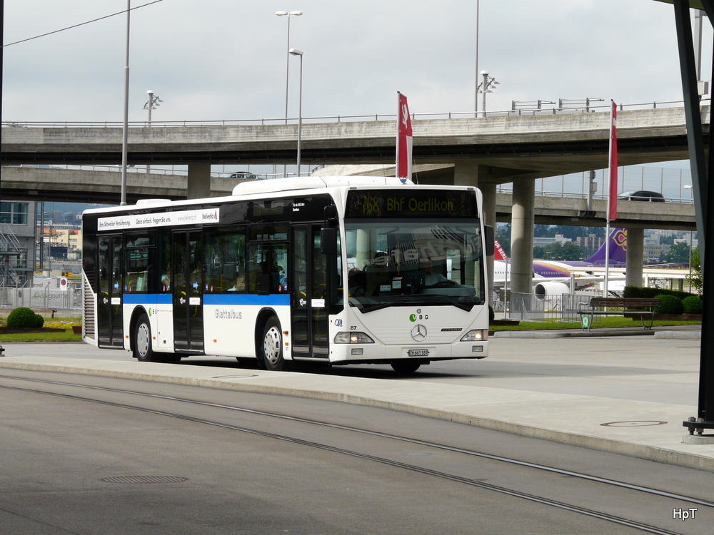 VBG - Mercedes Citaro Nr.87 ZH 661187 bei der zufahrt zu den Bushaltestellen beim Flughafen Zrich am 10.07.2011