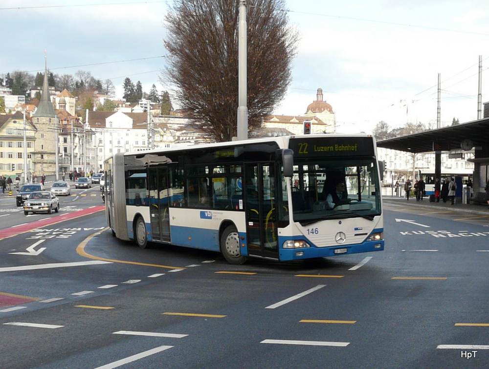 VBL - Mercedes Citaro  Nr.146  LU 15008 unterwegs auf der Linie 22 in Luzern am 15.01.2011
