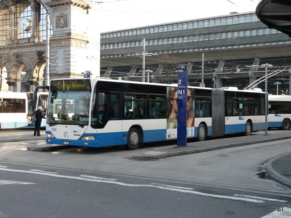 VBL - Mercedes Citaro Nr.150 LU 15502 unterwegs auf der Linie 12 in Luzern am 15.01.2011