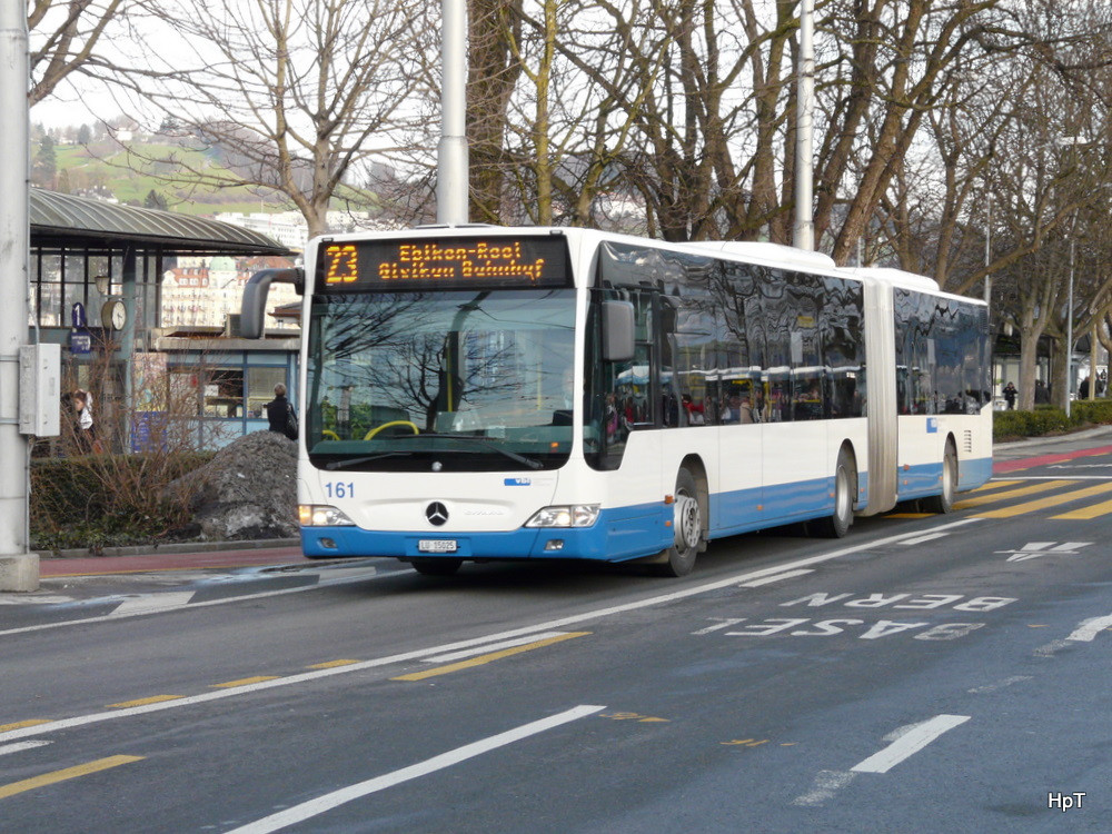 VBL - Mercedes Citaro Nr.161 LU 15025 unterwegs auf der Linie 23 in Luzern am 08.01.2011
