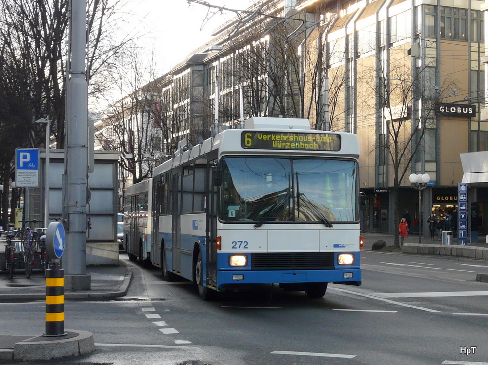 VBL - NAW-Hess Trolleybus Nr.272 unterwegs auf der Linie 6 am 08.01.2011
