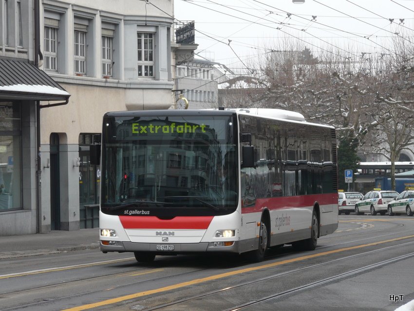 VBSG - MAN Lion`s City Nr.255 SG 198255 unterwegs bei einer Extrafahrt in der Stadt St.Gallen am 10.01.2010