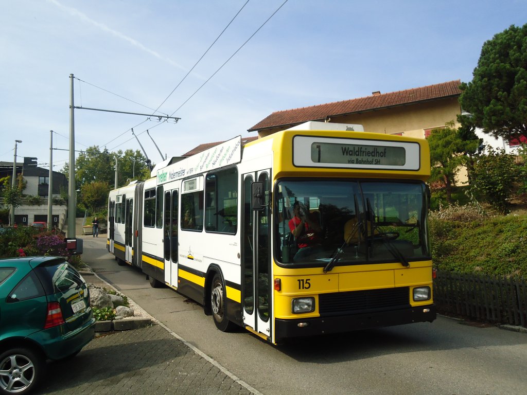 VBSH Schaffhausen - Nr. 115 - NAW/Hess Gelenktrolleybus am 25. September 2011 in Neuhausen, Tbeliweg