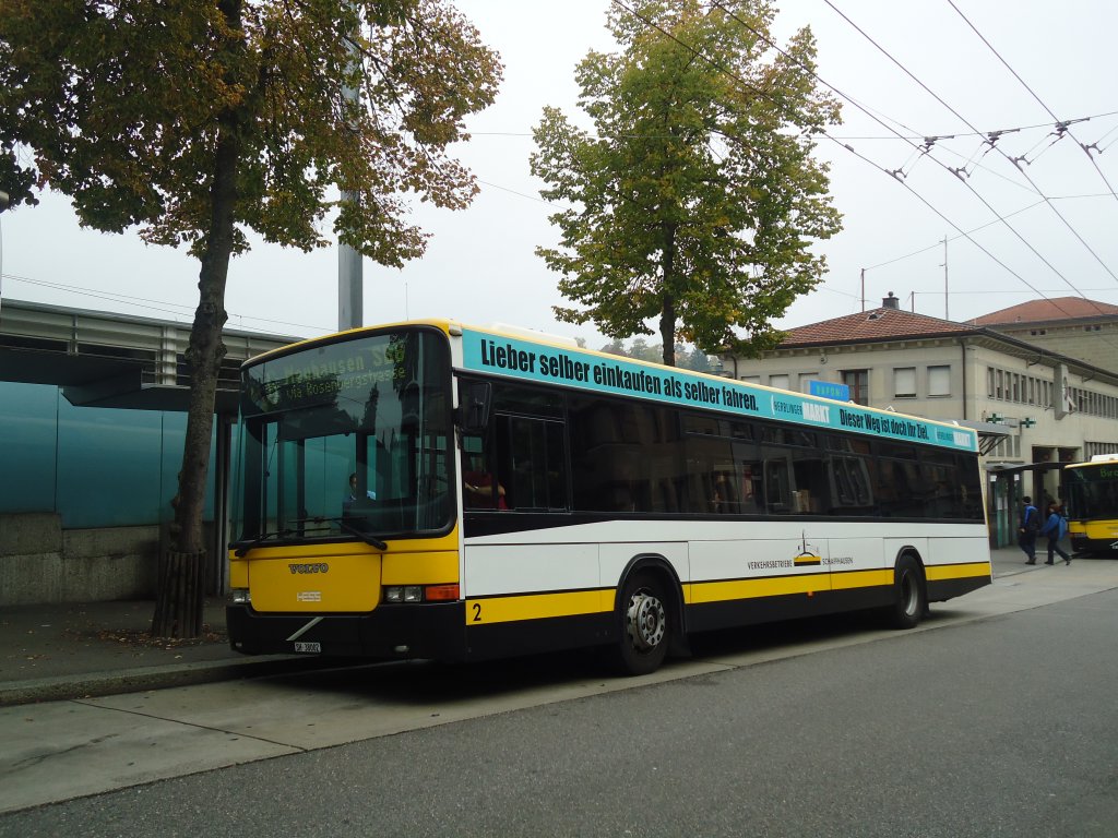 VBSH Schaffhausen - Nr. 2/SH 38'002 - Volvo/Hess am 25. September 2011 beim Bahnhof Schaffhausen