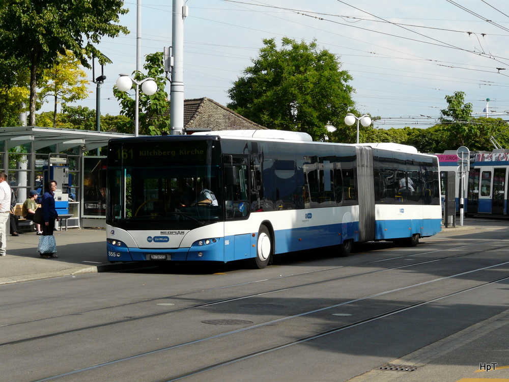 VBZ - Neoplan Nr.555  ZH 730555 unterwegs auf der Linie 161 in der Stadt Zrich am 10.06.2011