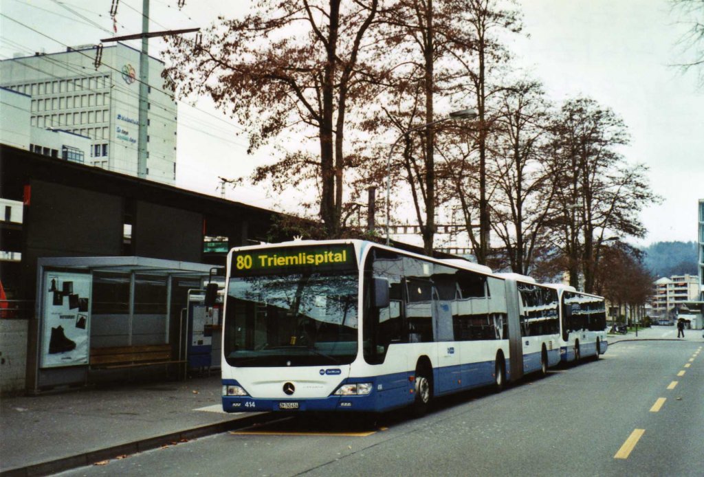 VBZ Zrich Nr. 414/ZH 745'414 Mercedes Citaro am 13. Dezember 2009 Zrich-Oerlikon, Bahnhof