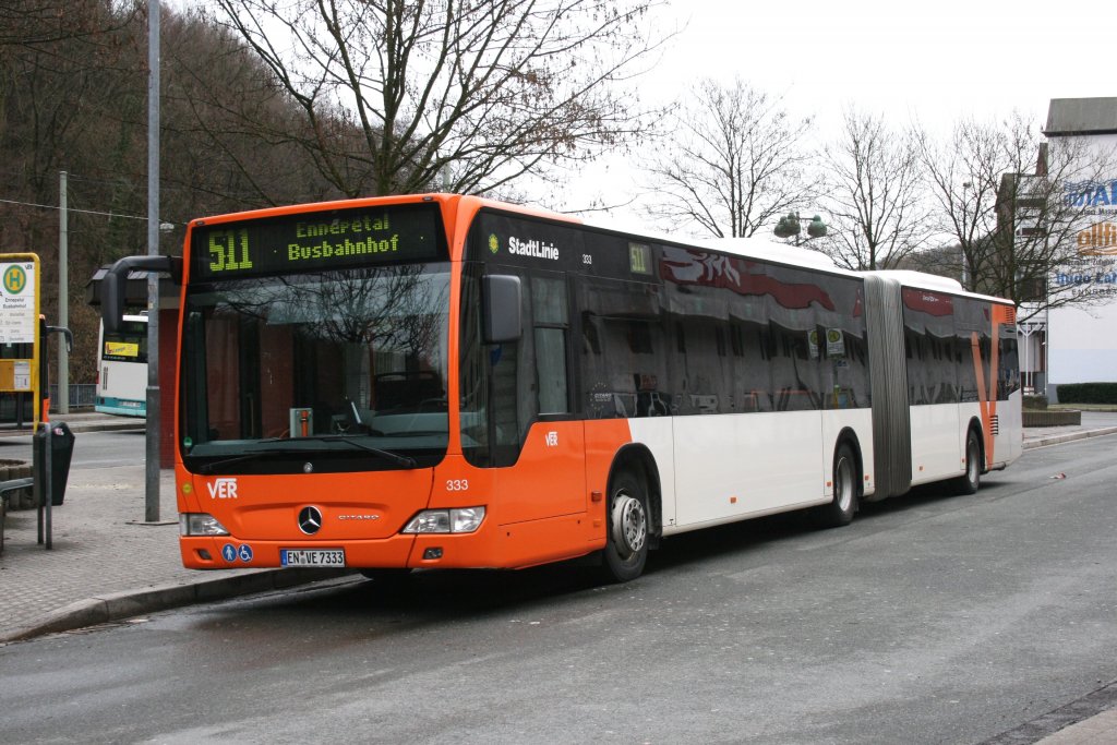 Ver 333 (EN VE 7333) mit der Linie 511 am Bus Bf Ennepetal, 27.2.2010.