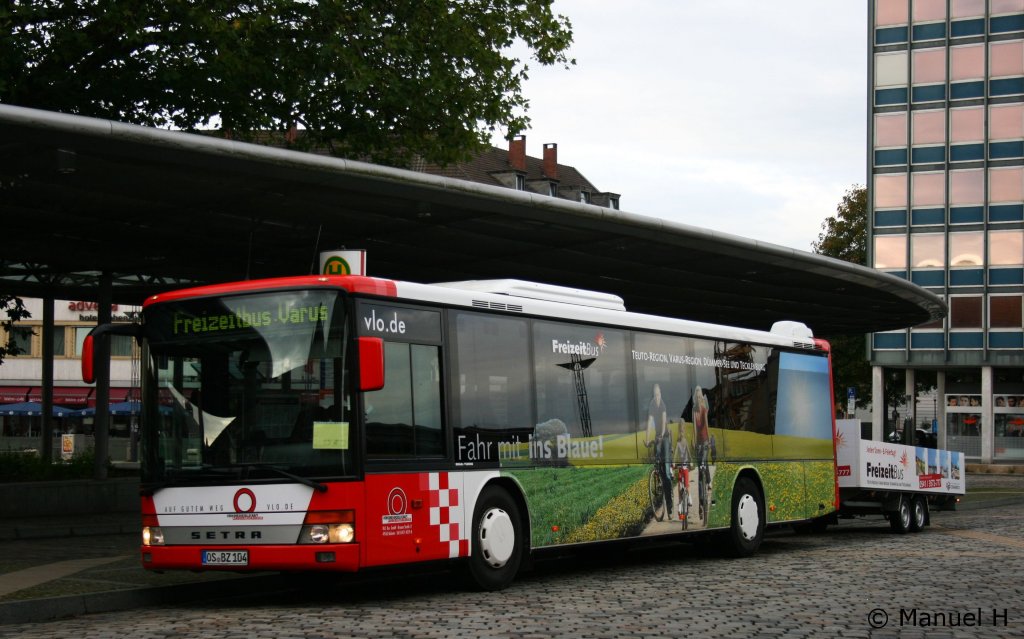 VOL (OS BZ 104) ist hier als Freizeitbus Unterwegs.
Aufgenommen am HBF Osnabrck, 19.9.2010.