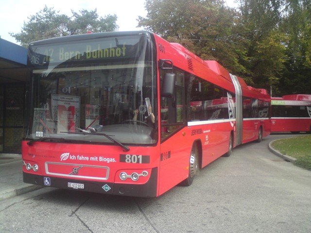 Volvo 7700 CNG 801 am 5.Oktober 2009 an der Endstation Lnggasse auf einem Mittagszusatzkurs. ( Bern Bahnhof- Lnggasse)