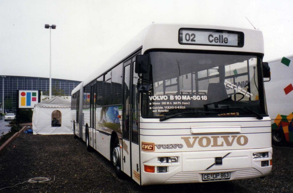 Volvo B10 MA / SG18, aufgenommen auf der IAA 1996 in Hannover.