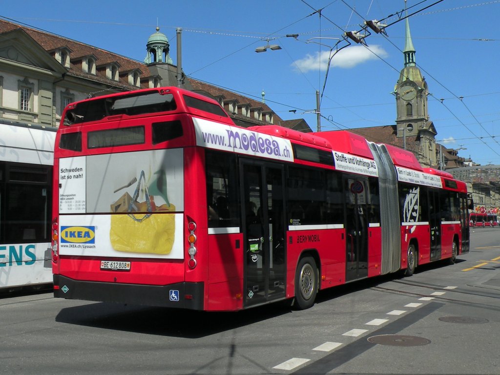 Volvo Bus mit der Betriebsnummer 808 auf der Linie 6B beim Bahnhof in Bern. Die Aufnahme stammt vom 18.05.2011.