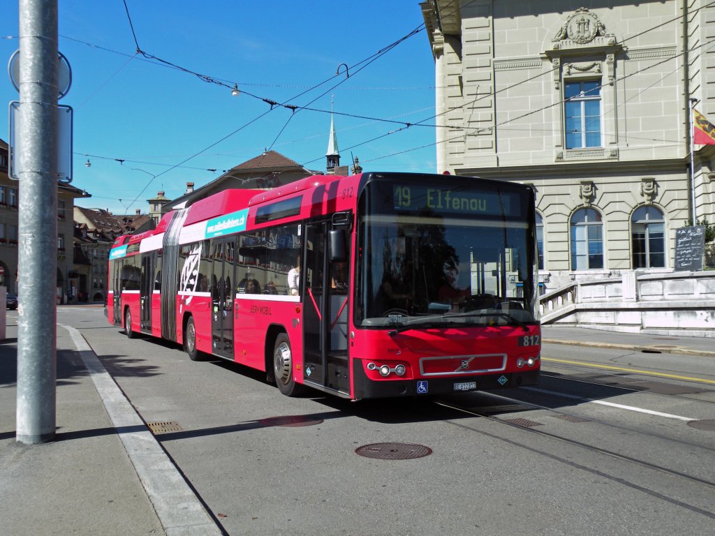 Volvo Bus mit der Betriebsnummer 812 auf der Linie 19 beim Casinoplatz. Die Aufnahme stammt vom 26.08.2010.