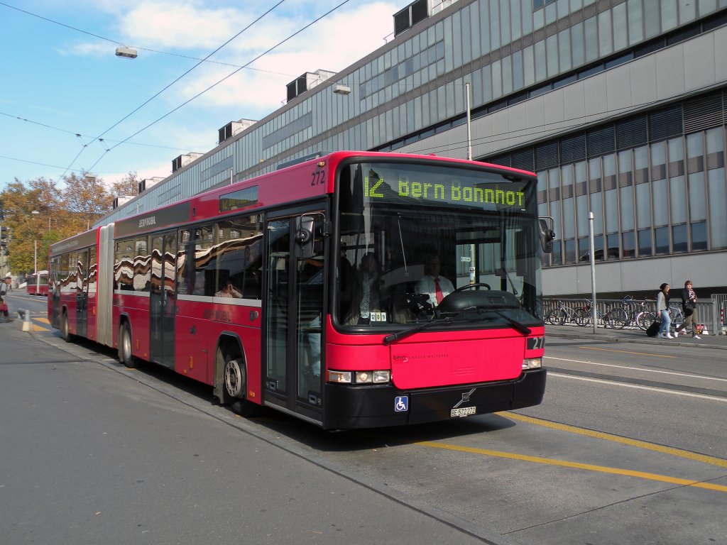 Volvo Hess Bus mit der Betriebsnummer 272 auf der Linie 12 an der Haltestelle Schanzenstrasse. Die Aufnahme stammt vom 01.11.2010.