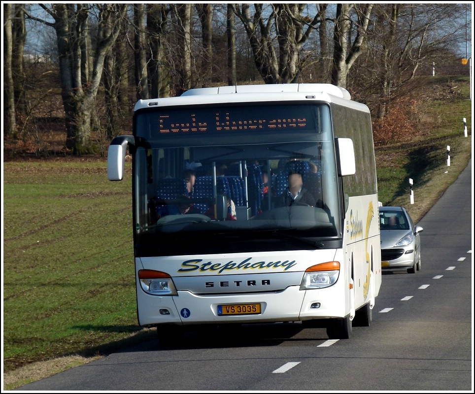 (VS 3035)  Setra der Fima Stephany im Norden von Luxemburg unterwegs. 14.03.2012