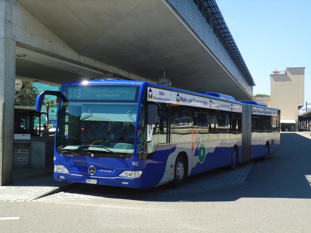 VZO Grningen - Nr. 103/ZH 745'103 - Mercedes Citaro am 17. August 2011 beim Bahnhof Uster