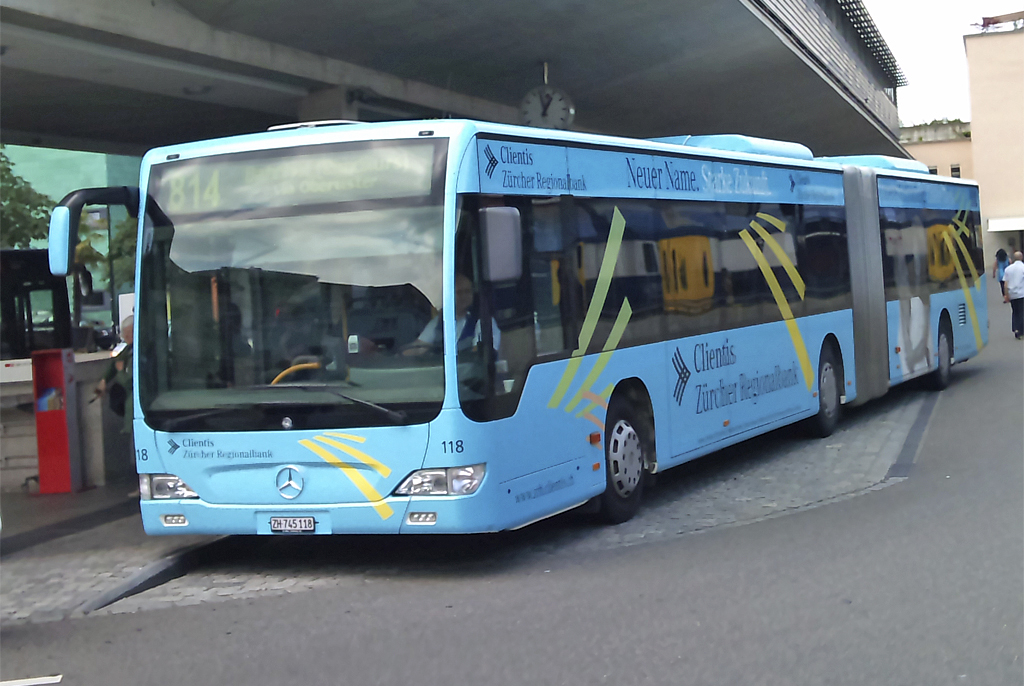 VZO-Mercedes Citaro NR.118 * Clientis * am Bahnhof Uster am 11.6.10