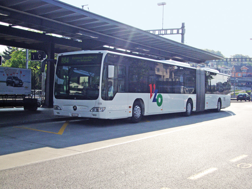 VZO-Mercedes Citaro NR.119 * Weiss * am Rti,ZH,Bahnhof am 21.4.11
