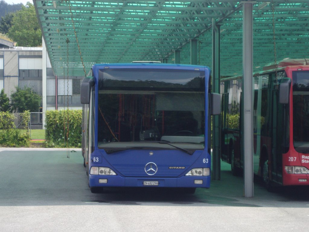 VZO-Mercedes Citaro NR.63 im Depot in Rti,ZH am 8.7.13