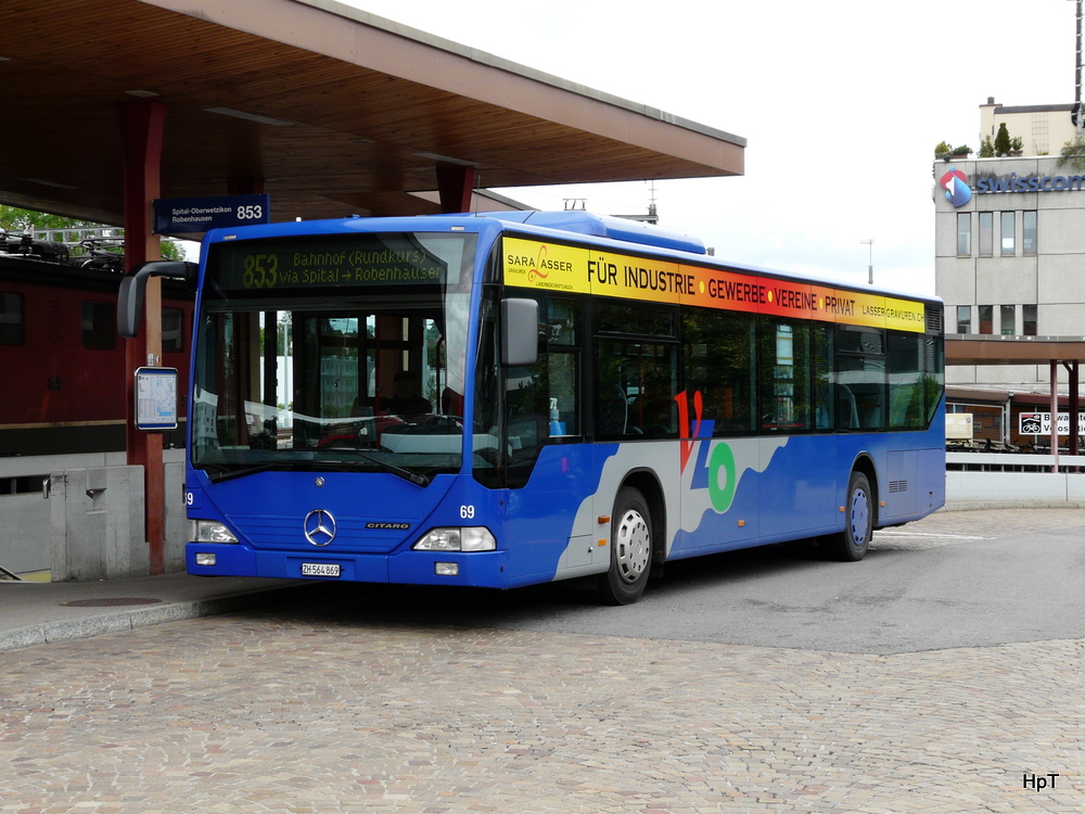 VZO - Mercedes Citaro Nr.69 ZH 564869 bei den Bushaltestellen beim Bahnhof in Wetzikon am 24.06.2011
