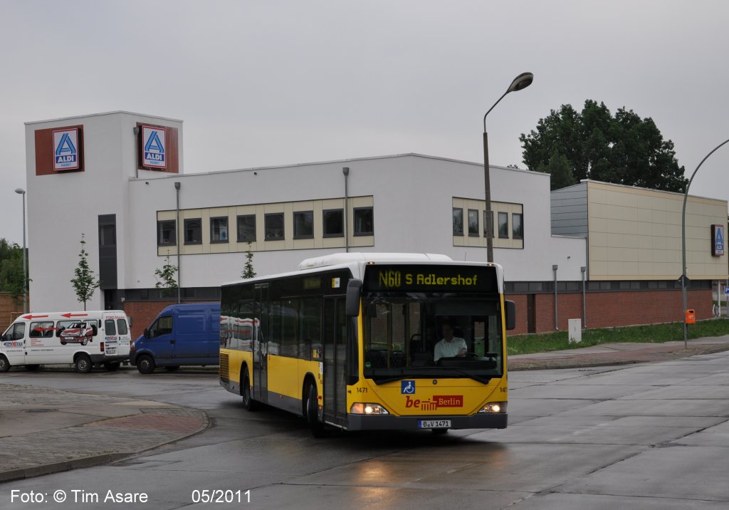Wagen 1471 (MB Citaro O530 / MB EN05) im Mai 2011 auf der Linie N60 nahe der Haltestelle Wegedornstrae/ Semmelweisstrae.