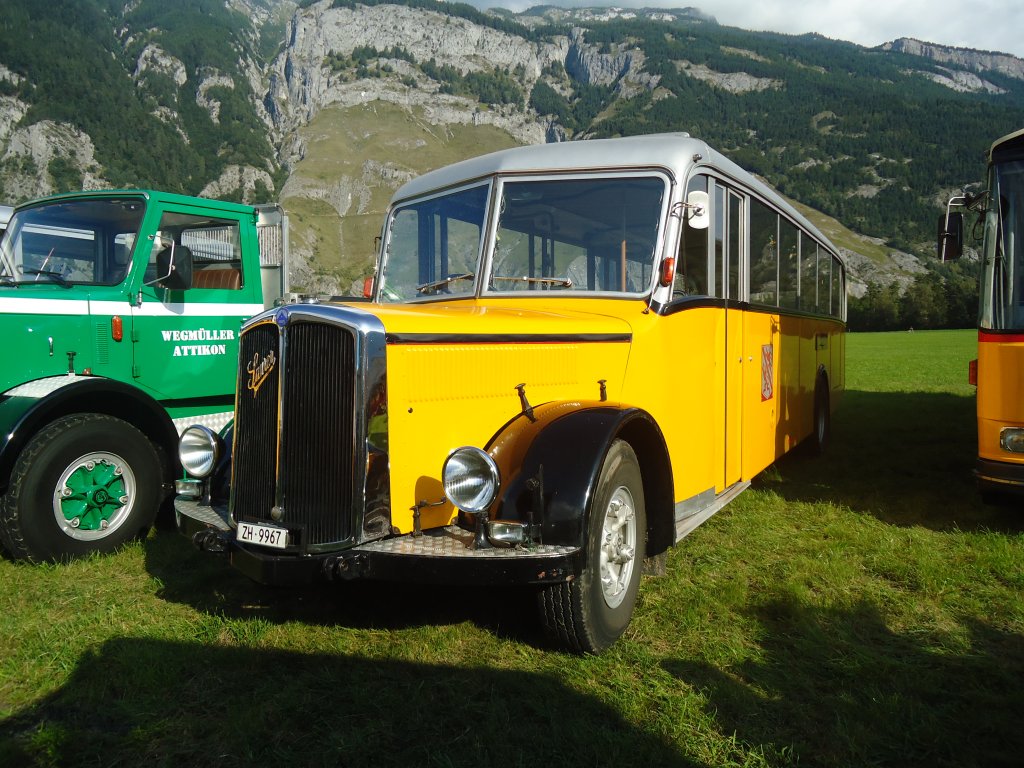 Wegmller, Attikon - ZH 9967 - Saurer/Hess (ex P 24'531) am 15. September 2012 in Chur, Waffenplatz