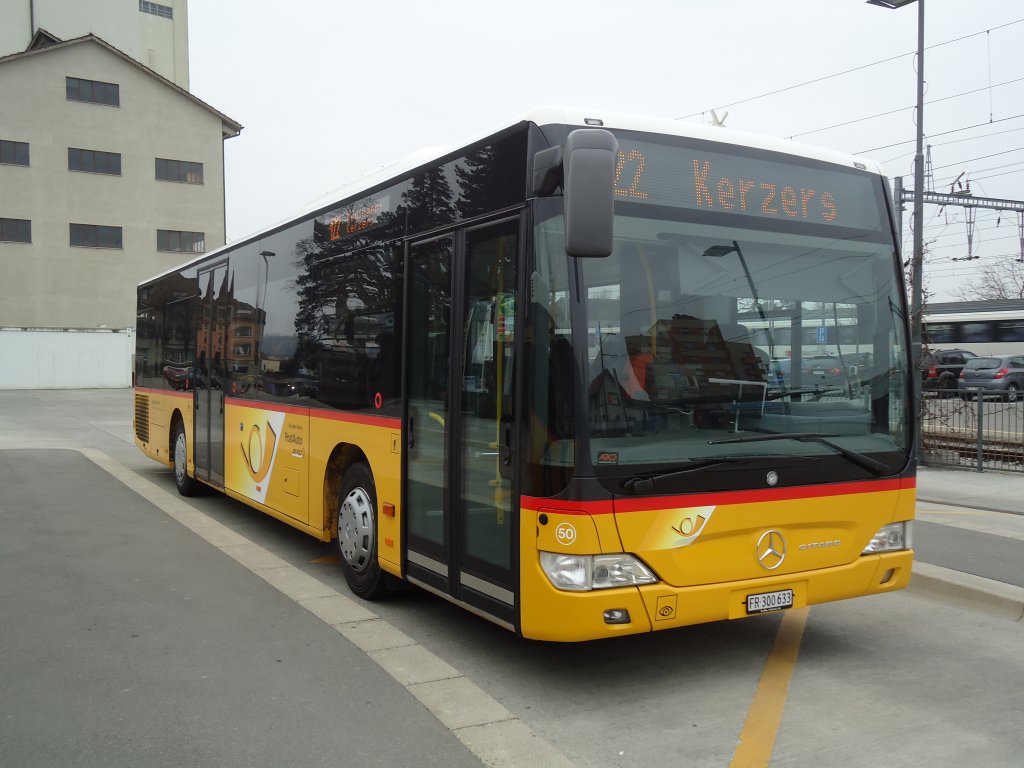 Wieland, Murten - Nr. 50/FR 300'633 - Mercedes Citaro am 7. Mrz 2011 beim Bahnhof Ddingen