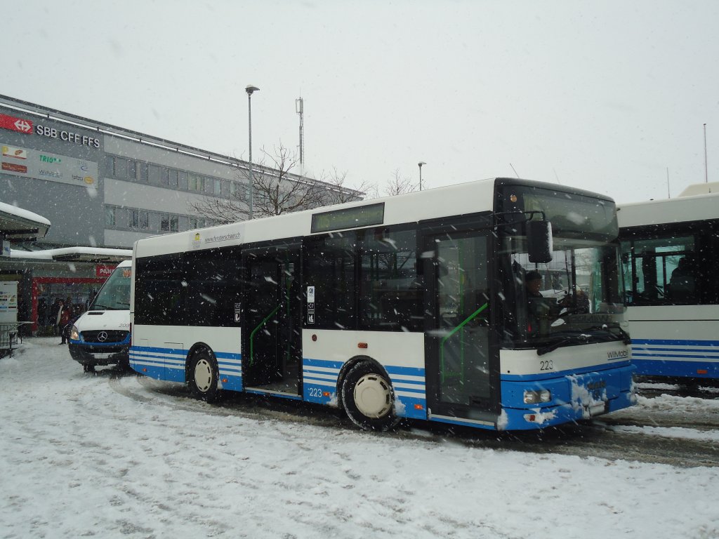 WilMobil, Wil - Nr. 223/SG 245'703 - MAN/Göppel (ex Wick, Wil Nr. 3) am 15. Februar 2012 beim Bahnhof Wil