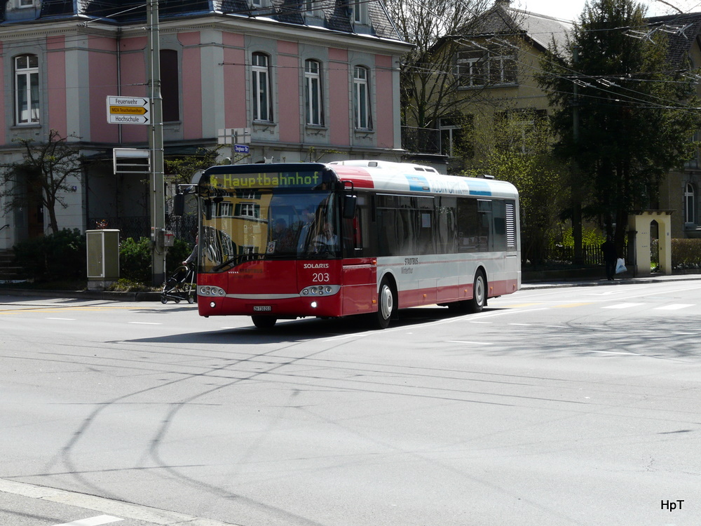 Winterthur - Solaris Nr.203 ZH 730203 unterwegs in Winterthur am 01.04.2011
