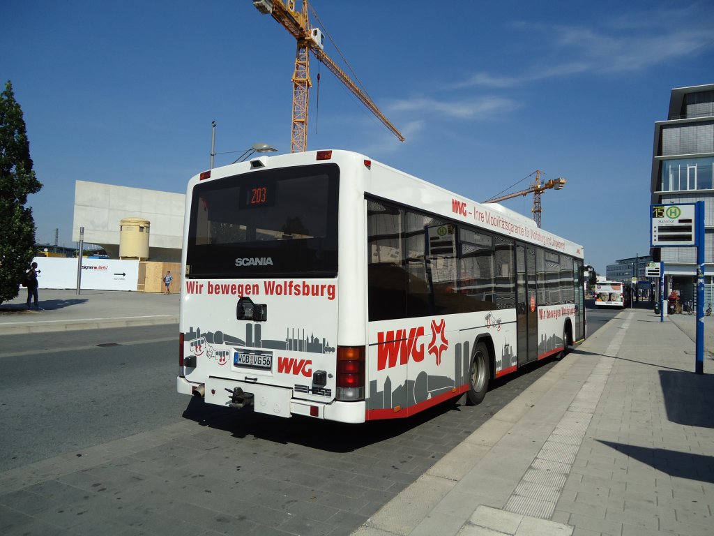 WVG Wolfsburg WOB-VG 56 Scania/Hess am 8. Juli 2010 Wolfsburg, Hauptbahnhof