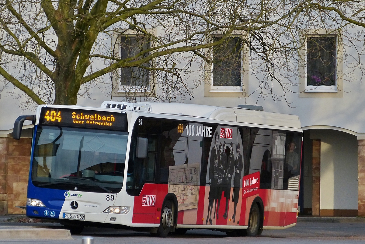 . Mercedes Benz Citaro aufgenommen am Bahnhof von Saarlouis am 02.04.2015.