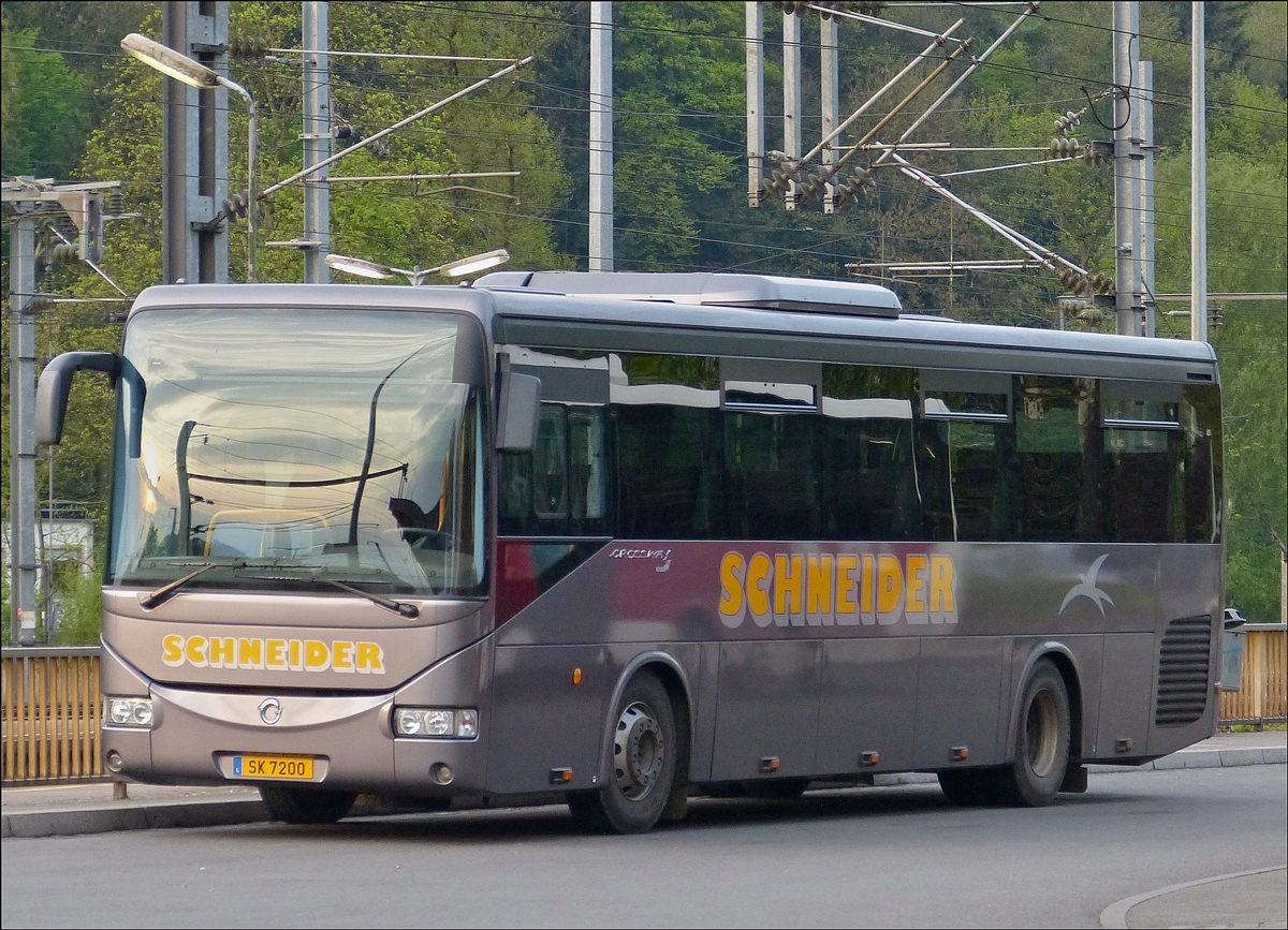 . SK 7200  Irisbus Crossway der Firma Schneider gesehen in Ettelbrück am Bahnhof am 24.04.2014.