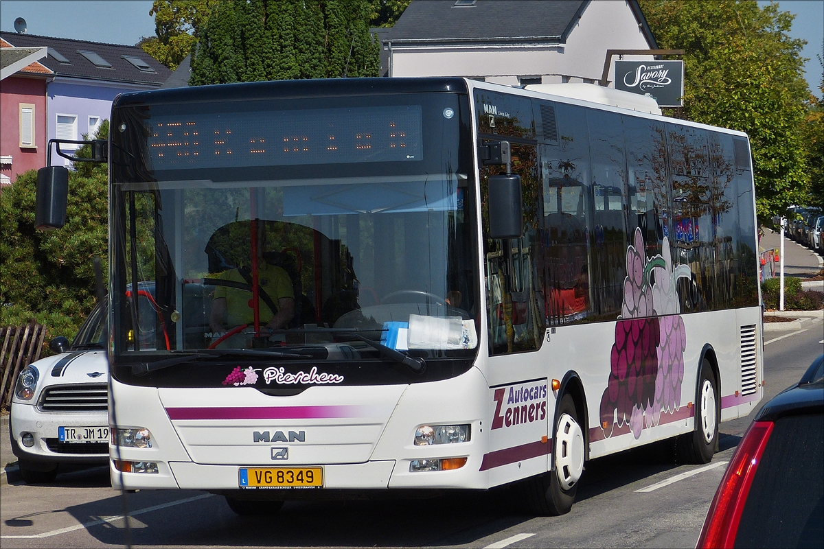 . VG 8349, MAN Lion's city, von Autocars Zenners,bediennt die Buslinie von grevenmacher bis Remich, aufgenommen in Grevenmacher am 14.09.2016.