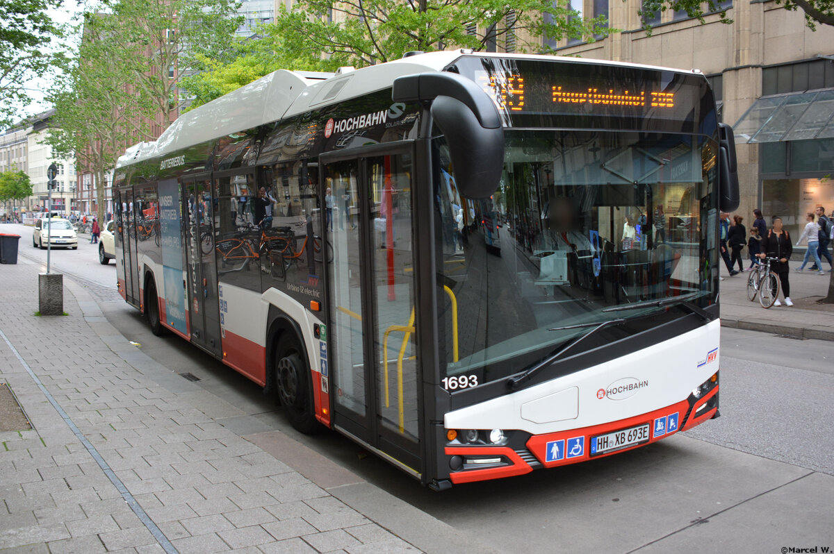 08.06.2019 | Hamburg | Hochbahn | HH-XB 693E | Solaris Urbino 12 electric | 