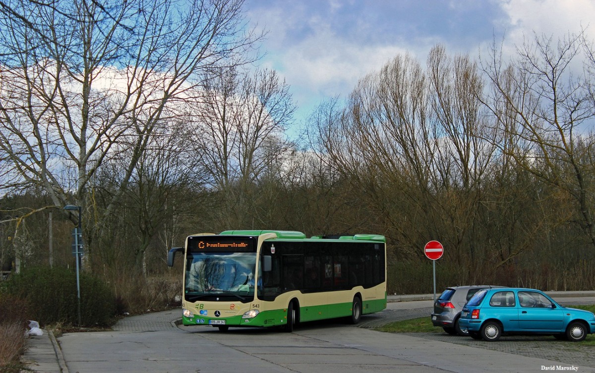 2. April 2015 - Wagen 543 der VBBr (Citaro C2Ü mit Stadttüren) in Brandenburg, HohN. 
