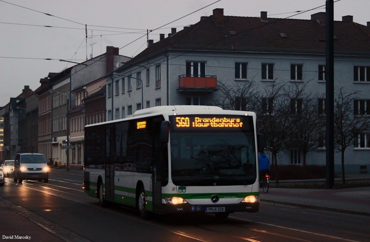 21.01.2015 PM-E 246 der VGB an der Magdeburger-Straße/Oberlandesgericht in Brandenburg a.d.H. (Citaro II Ü)